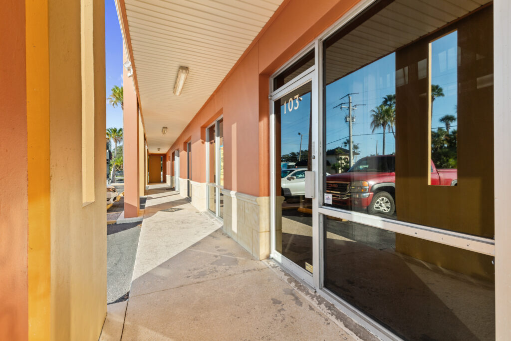 Photo of a commercial space for rent in Merritt Island, Florida at 2460 North Courtenay Parkway in 103 in Merritt Island, Florida. Call Perrone Properties at 321-454-3393 for more information unit 103 at Perrone Plaza.