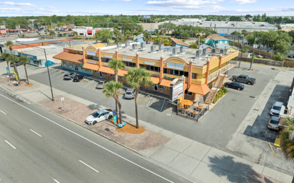 An aerial view of the Perrone Twin Rivers, 76 E. Merritt Island Causeway in Merritt Island, Florida.