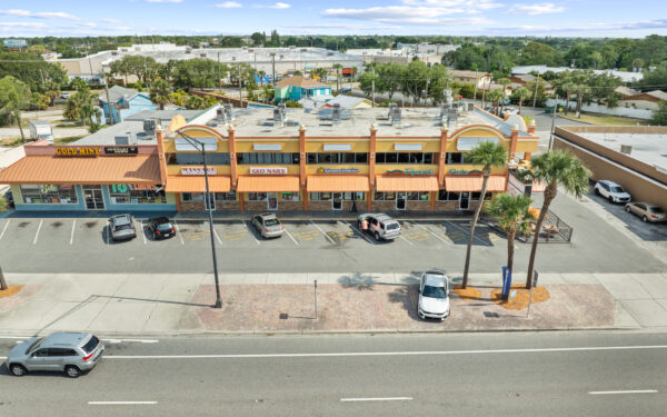 An aerial view of the Perrone Twin Rivers, 76 E. Merritt Island Causeway in Merritt Island, Florida.