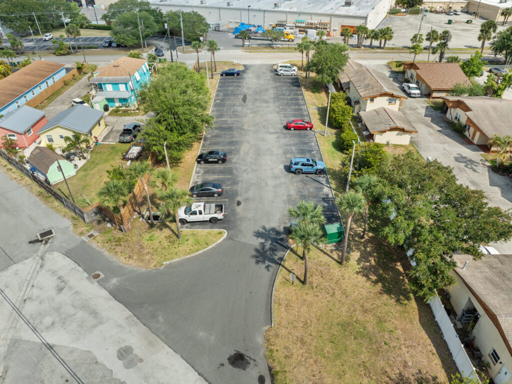An aerial view of the Perrone Twin Rivers, 76 E. Merritt Island Causeway in Merritt Island, Florida.